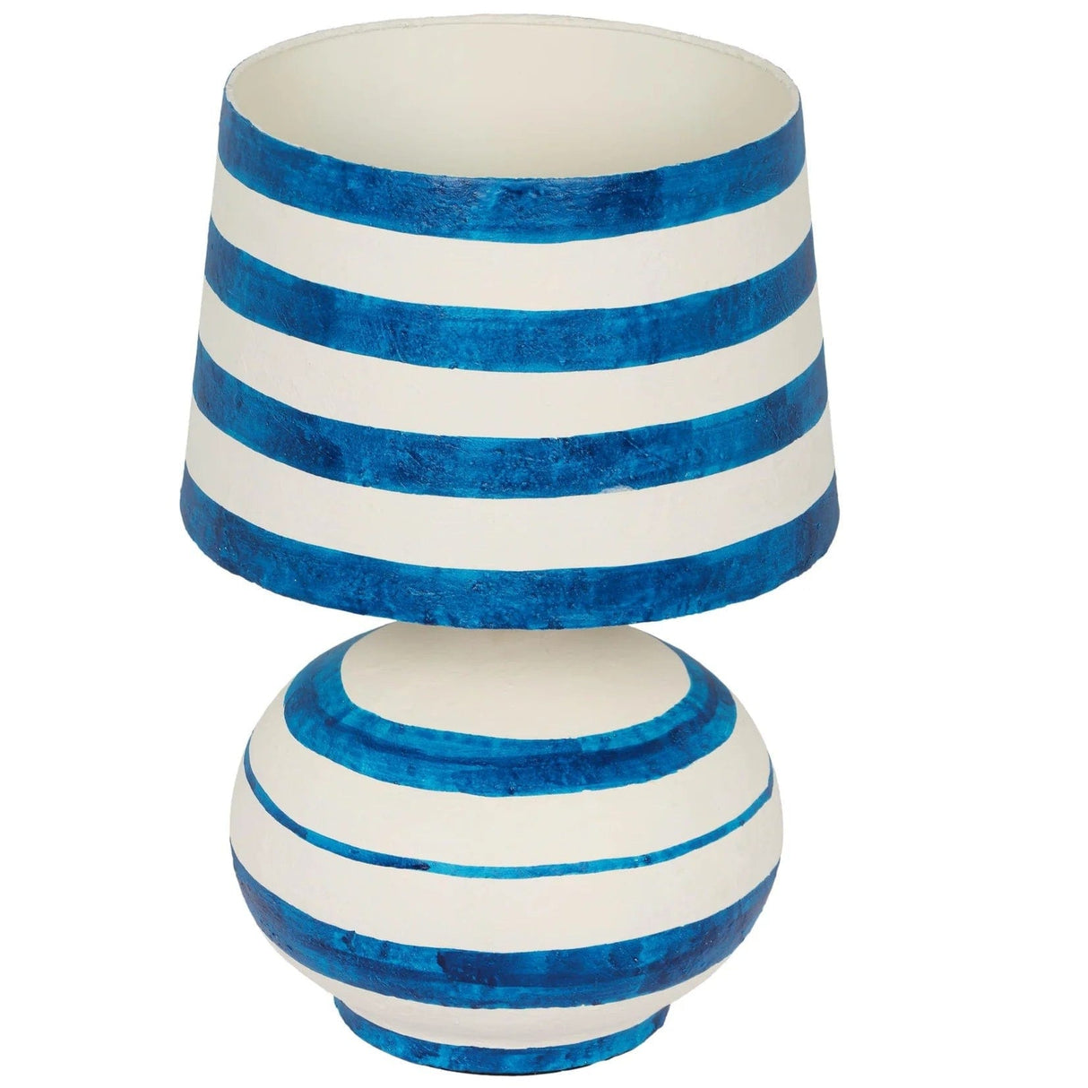 Lighting by BLU Positano Striped Papier Mache Table Lamp Table Lamps