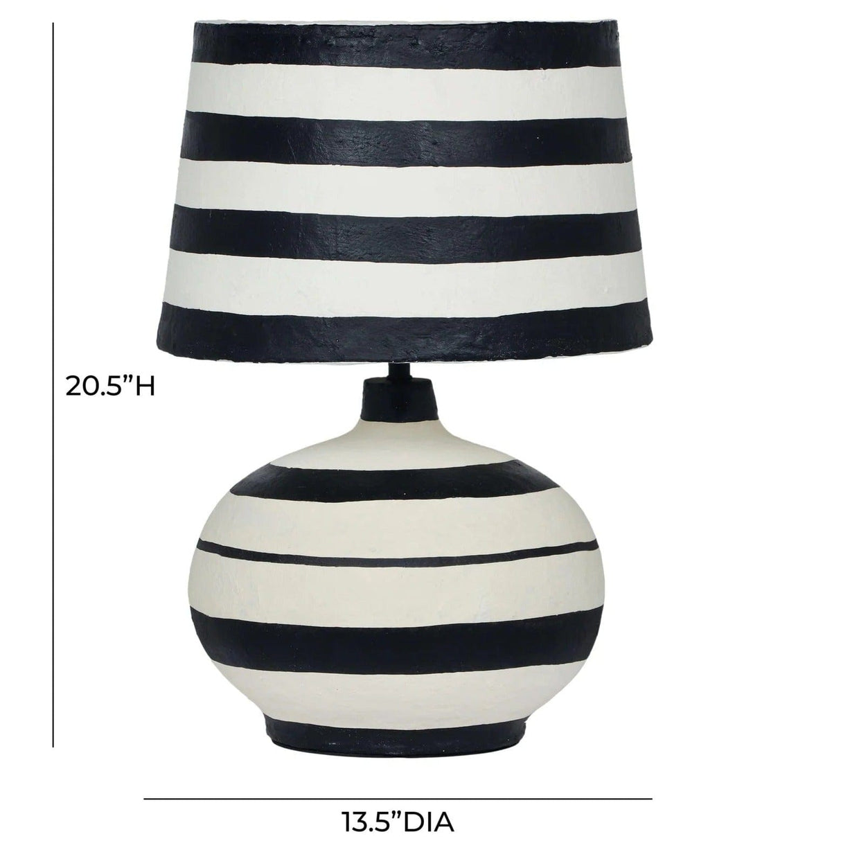Lighting by BLU Positano Striped Papier Mache Table Lamp Table Lamps