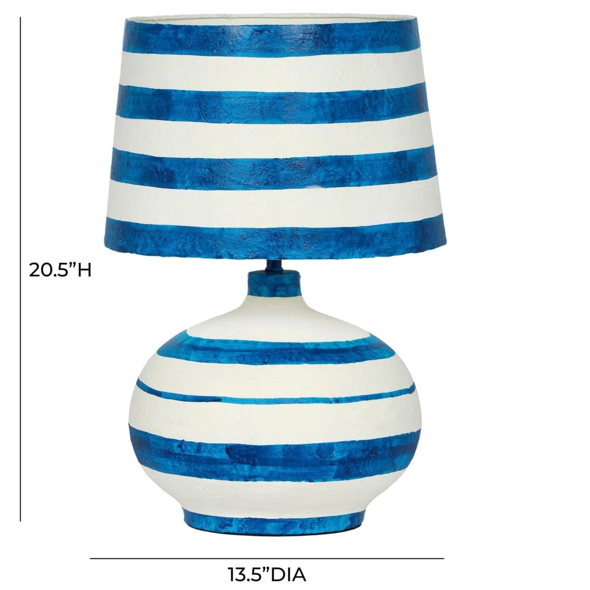 Lighting by BLU Positano Striped Papier Mache Table Lamp Table Lamps
