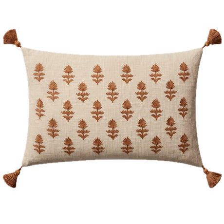 Loloi Magnolia Home Pillow - Beige/Rust Pillows loloi-PMH0051-BEIGE-RUST-COVER-1321