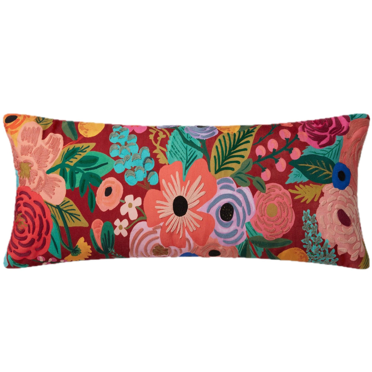 Loloi Rifle Paper Co. Rust Pillow Pillows rifle-paper-PRP0046-RUST-COVER