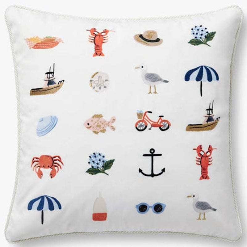 Loloi Rifle Paper Co. Sea Side Pillow Pillows rifle-paper-PRP0053-GREEN-MULTI-COVER-2222