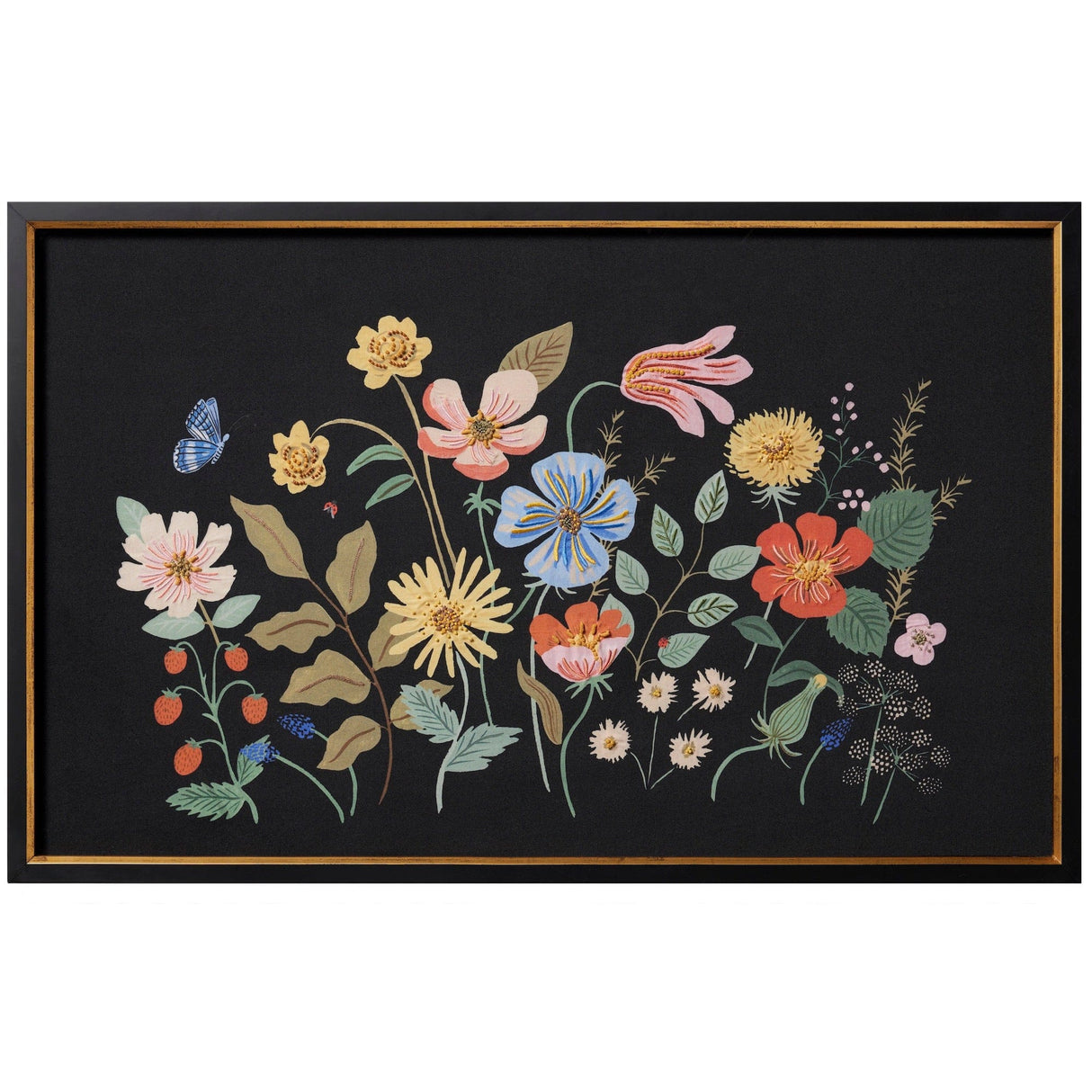 Loloi Rifle Paper Co. Strawberry Fields Cluster Woven Wall Art rifle-paper-SBRYC-ART