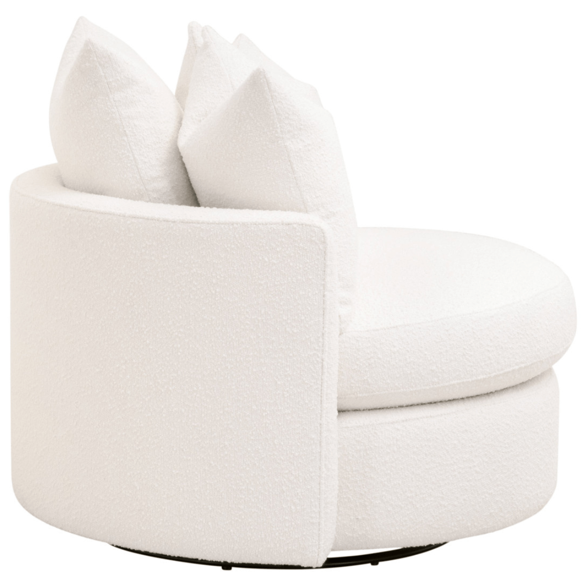 Lourne Performance Boucle Snow Swivel Sofa Chair Chairs