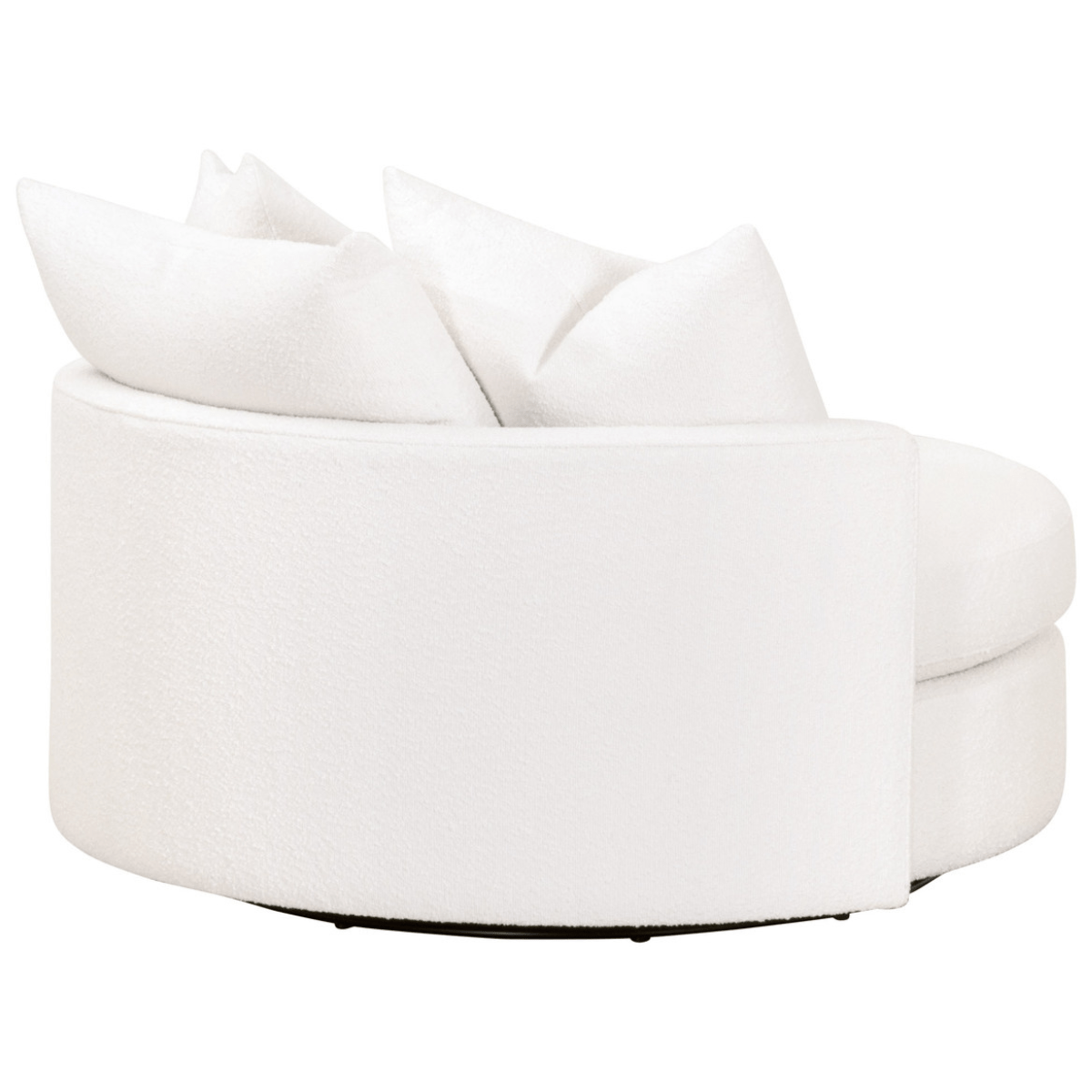 Lourne Performance Boucle Snow Swivel Sofa Chair Chairs