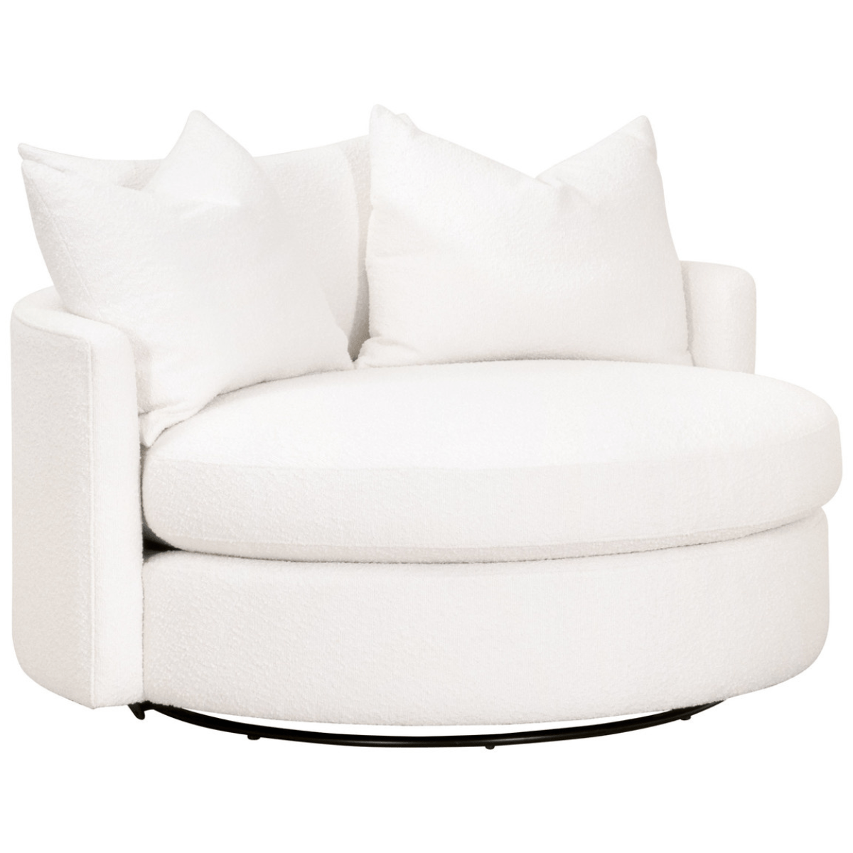 Lourne Performance Boucle Snow Swivel Sofa Chair Chairs