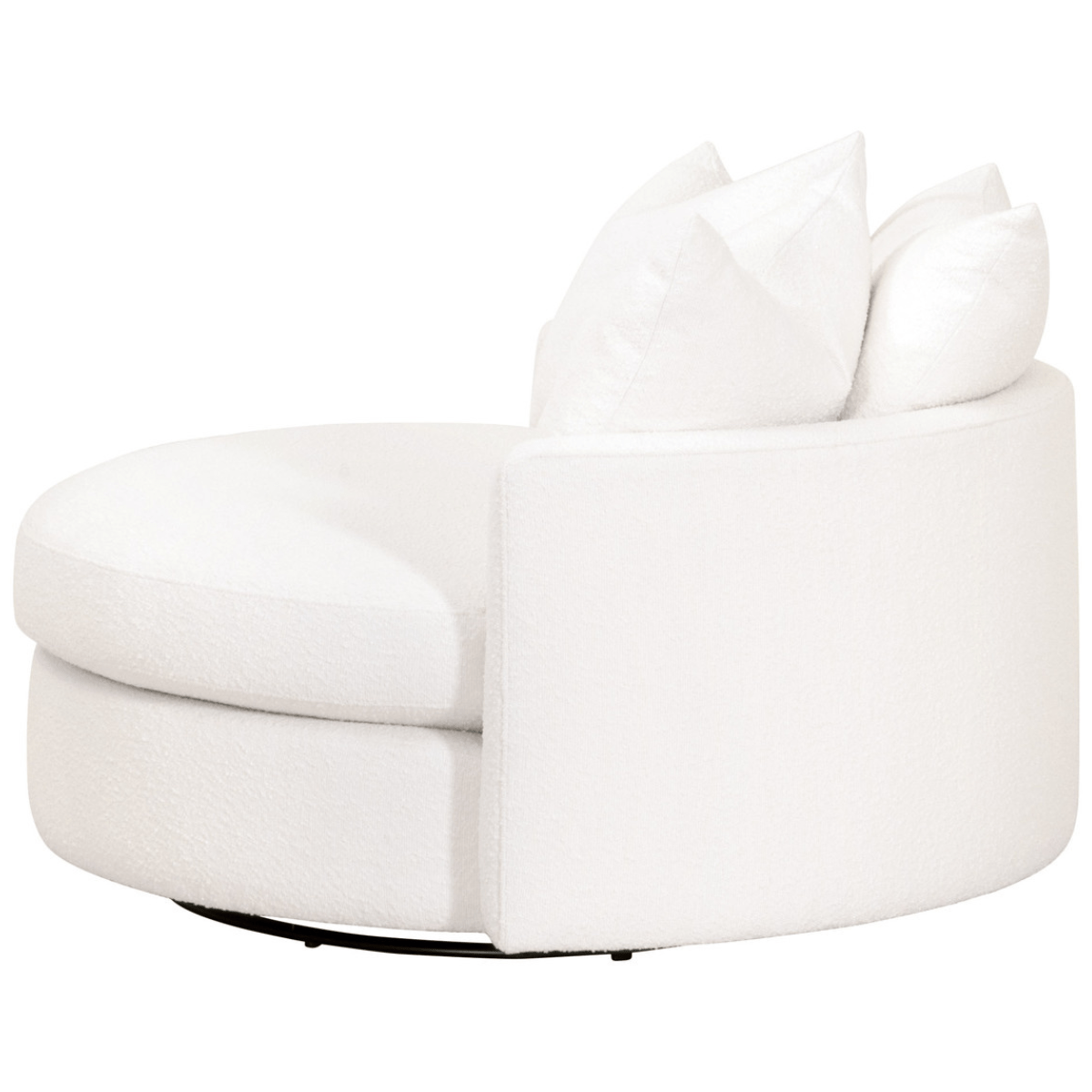 Lourne Performance Boucle Snow Swivel Sofa Chair Chairs