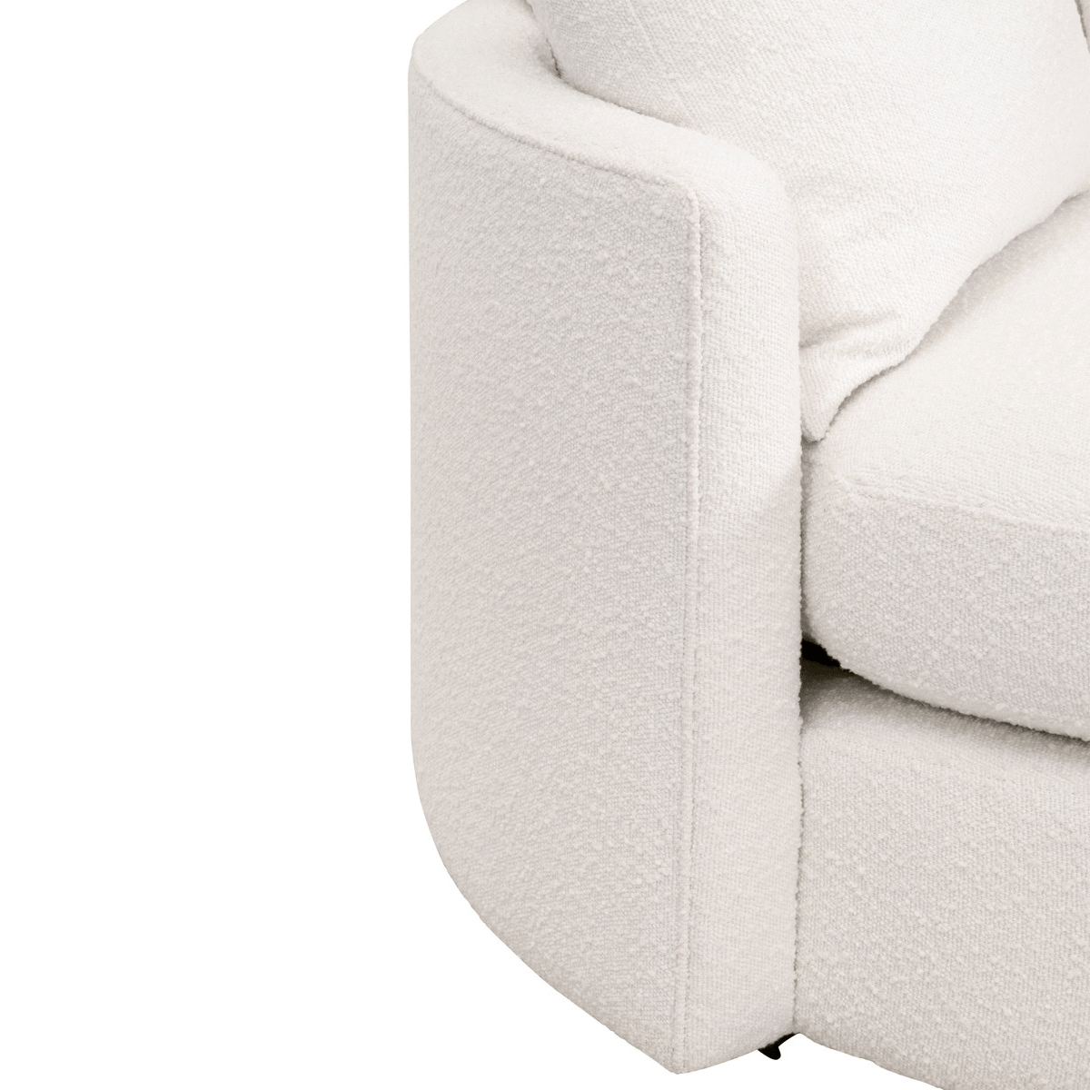 Lourne Performance Boucle Snow Swivel Sofa Chair Chairs