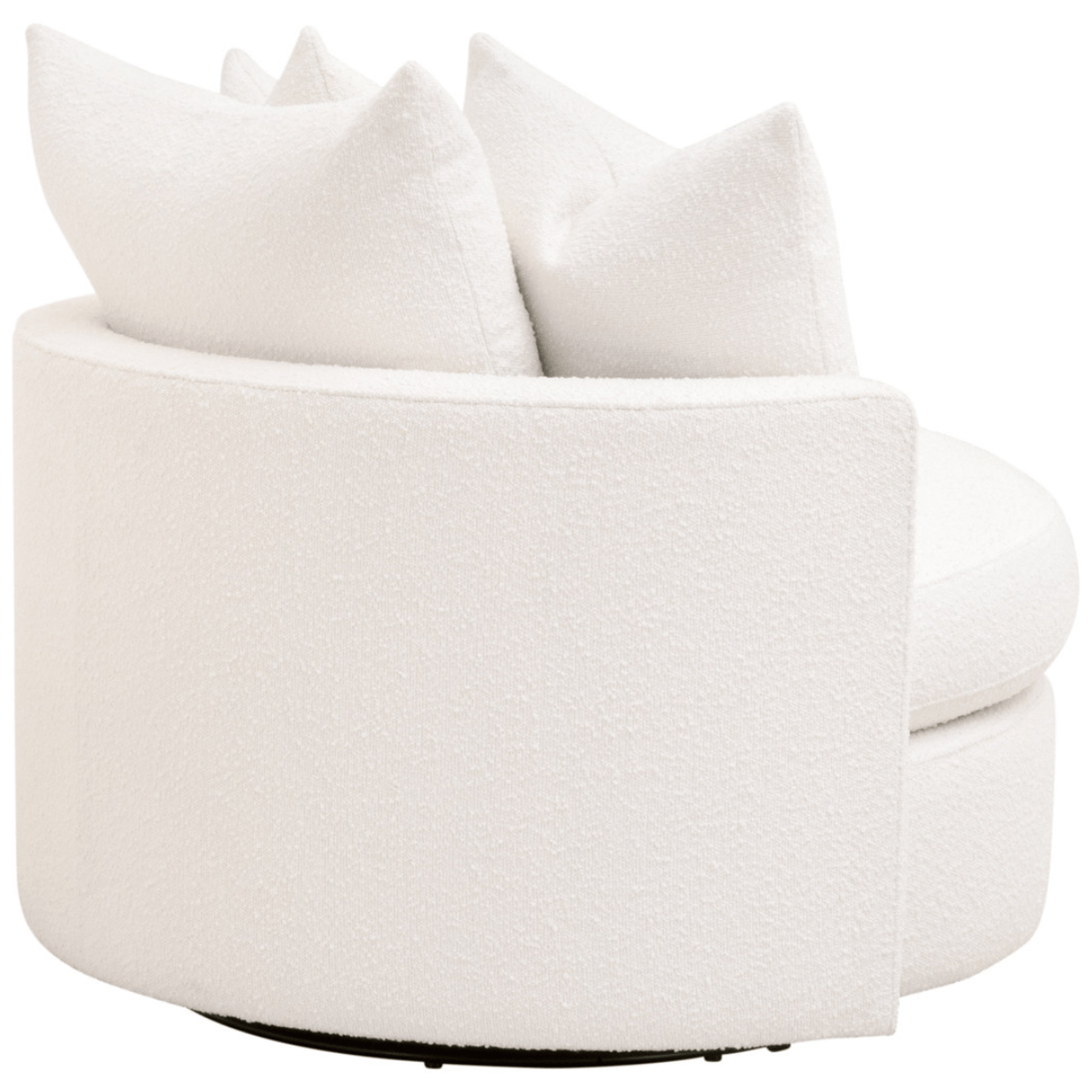 Lourne Performance Boucle Snow Swivel Sofa Chair Chairs