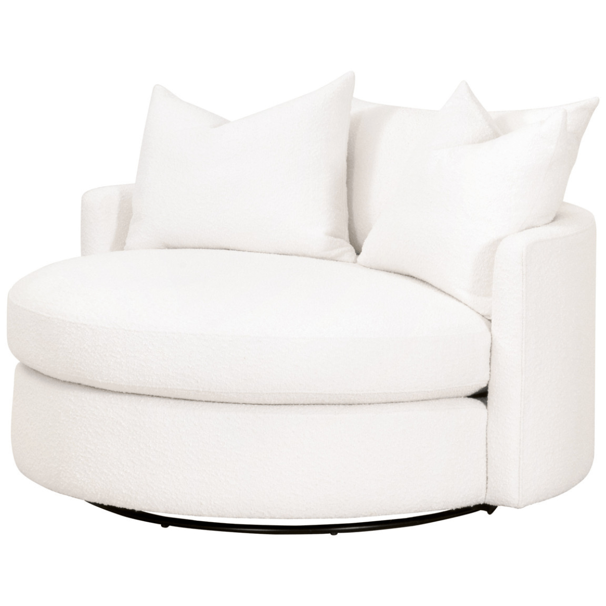 Lourne Performance Boucle Snow Swivel Sofa Chair Chairs
