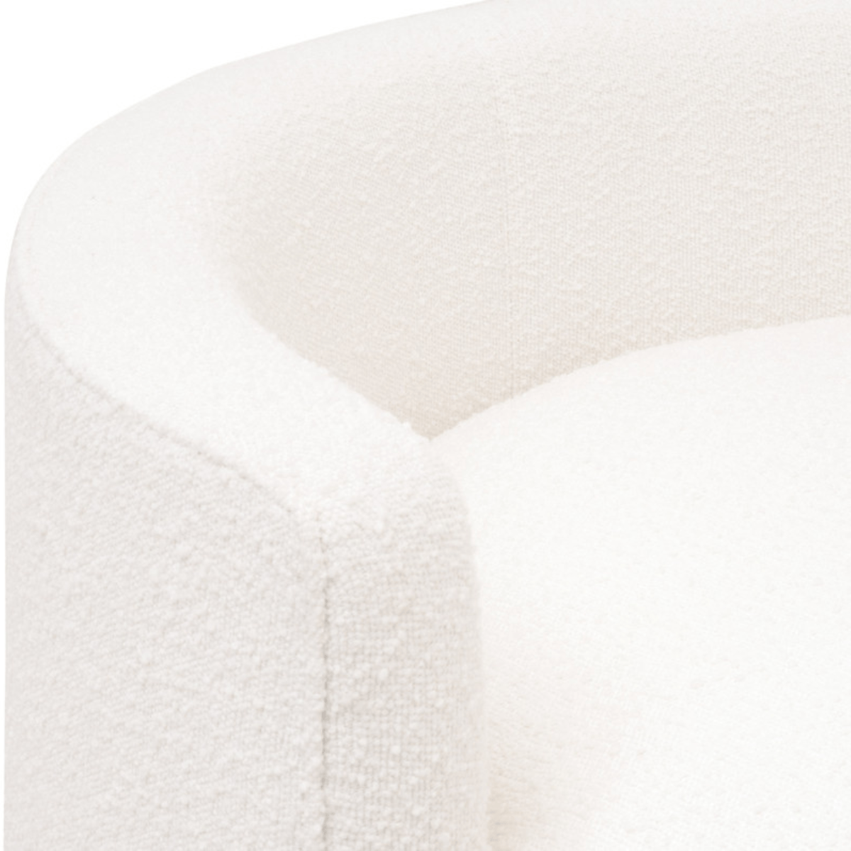 Lourne Performance Boucle Snow Swivel Sofa Chair Chairs