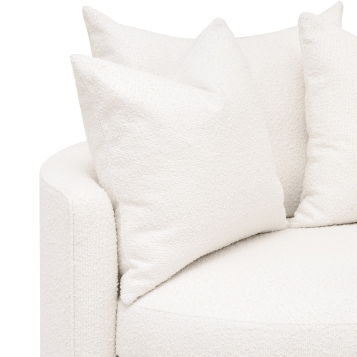 Lourne Performance Boucle Snow Swivel Sofa Chair Chairs