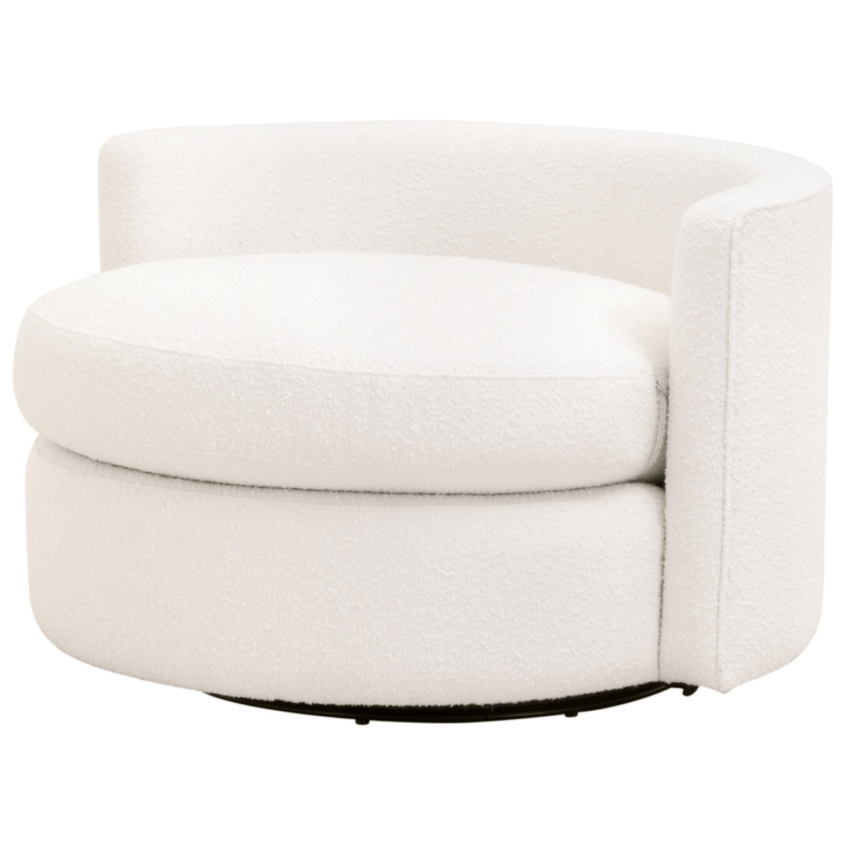 Lourne Performance Boucle Snow Swivel Sofa Chair Chairs