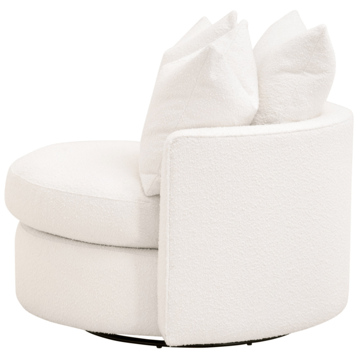 Lourne Performance Boucle Snow Swivel Sofa Chair Chairs