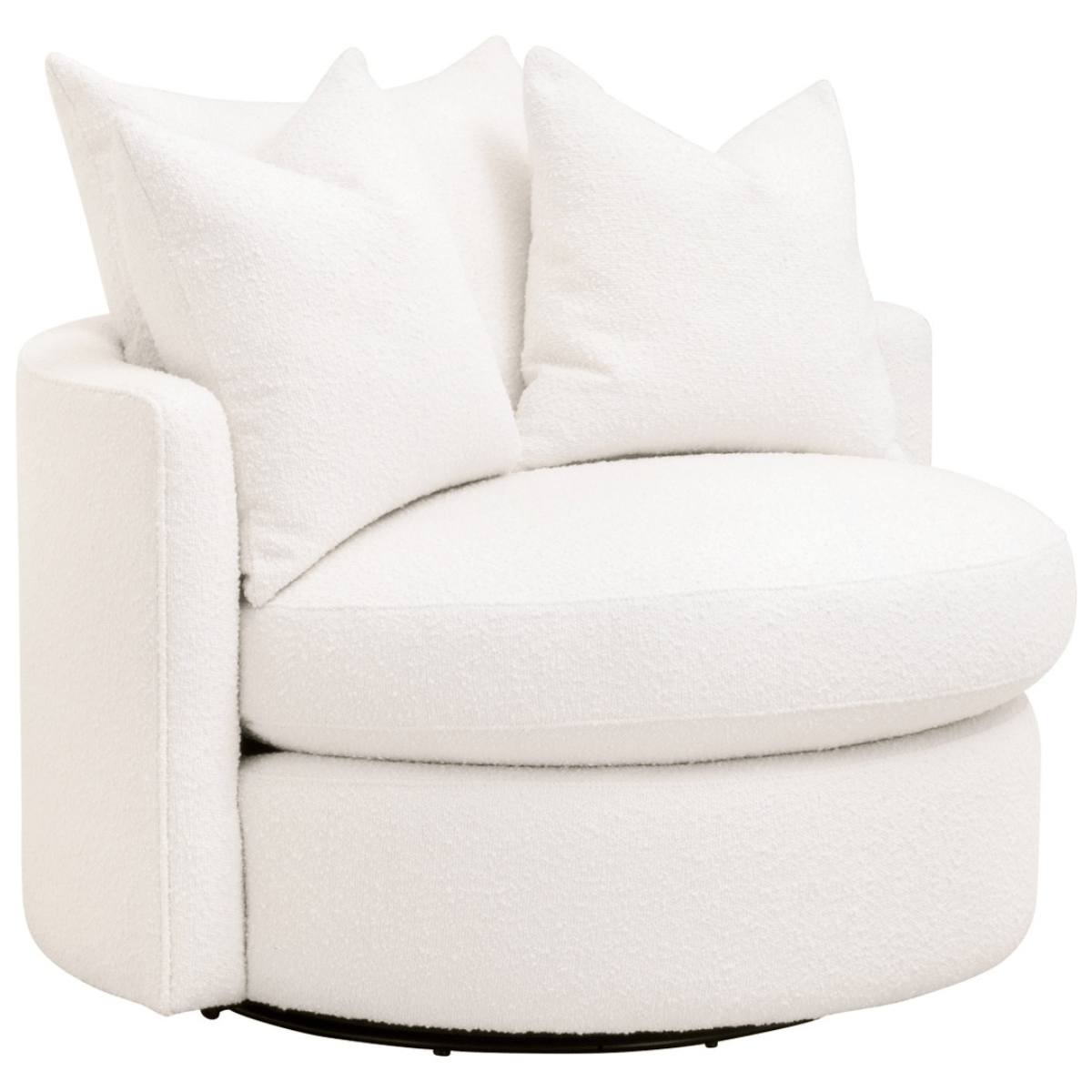 Lourne Performance Boucle Snow Swivel Sofa Chair Chairs
