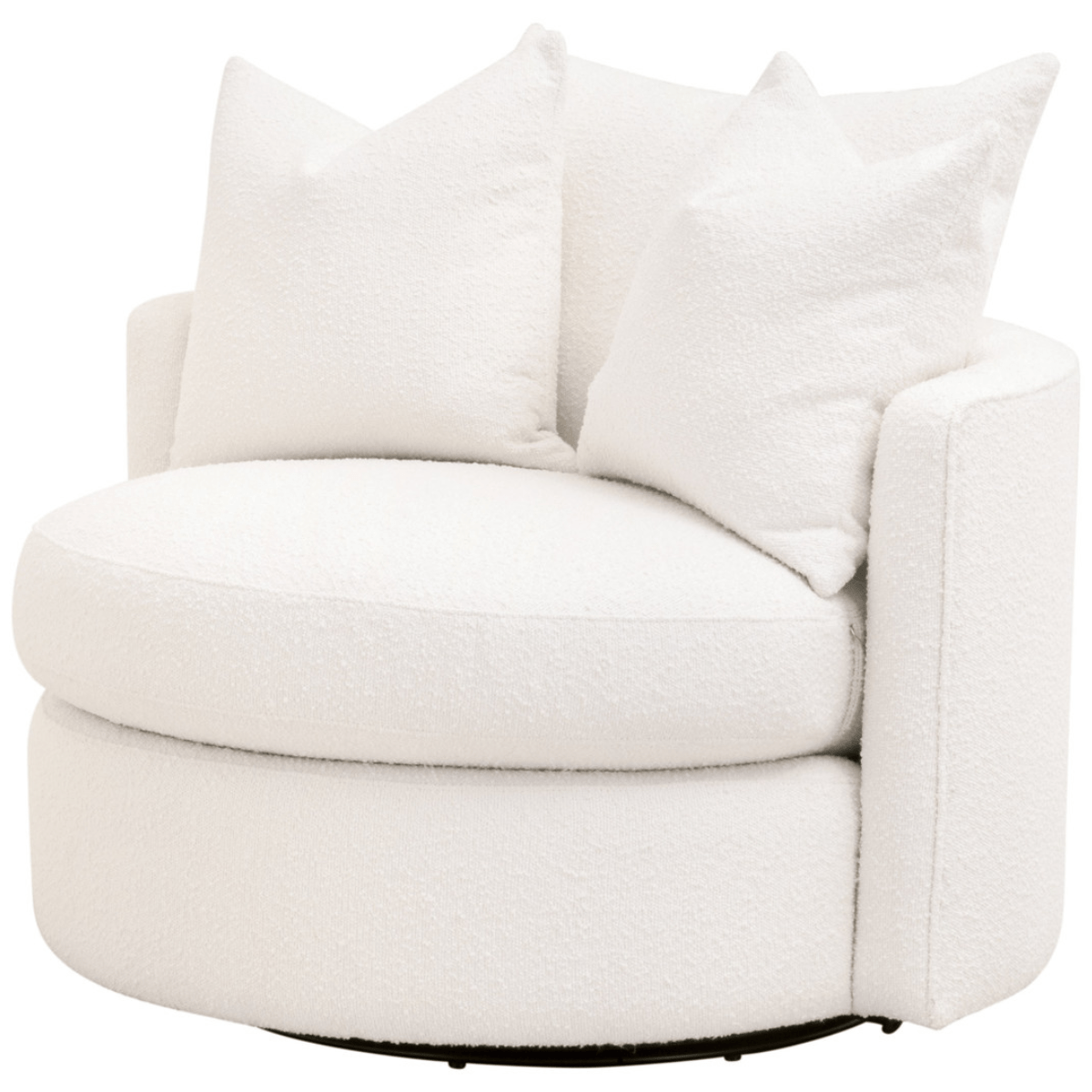 Lourne Performance Boucle Snow Swivel Sofa Chair Chairs
