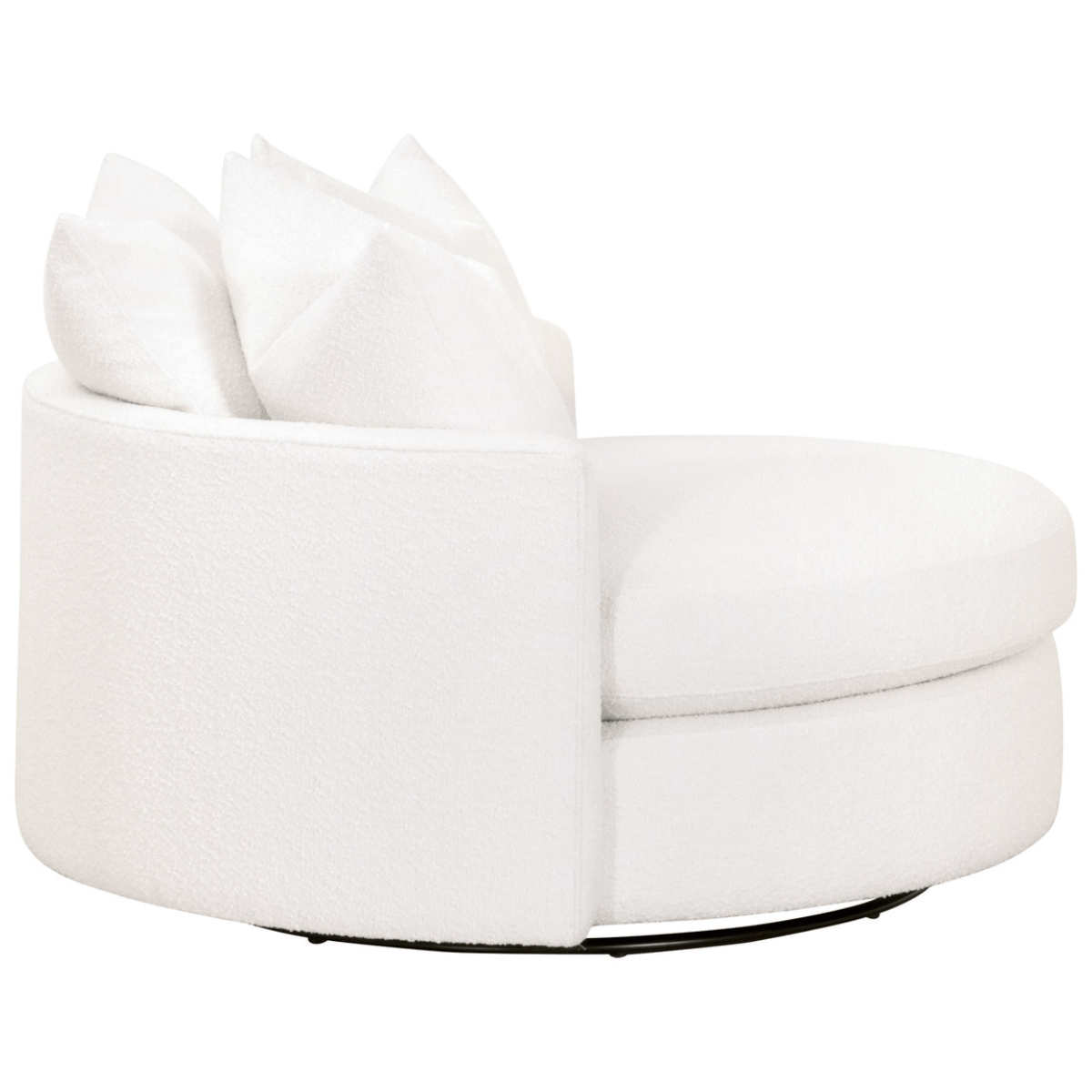 Lourne Performance Boucle Snow Swivel Sofa Chair Chairs