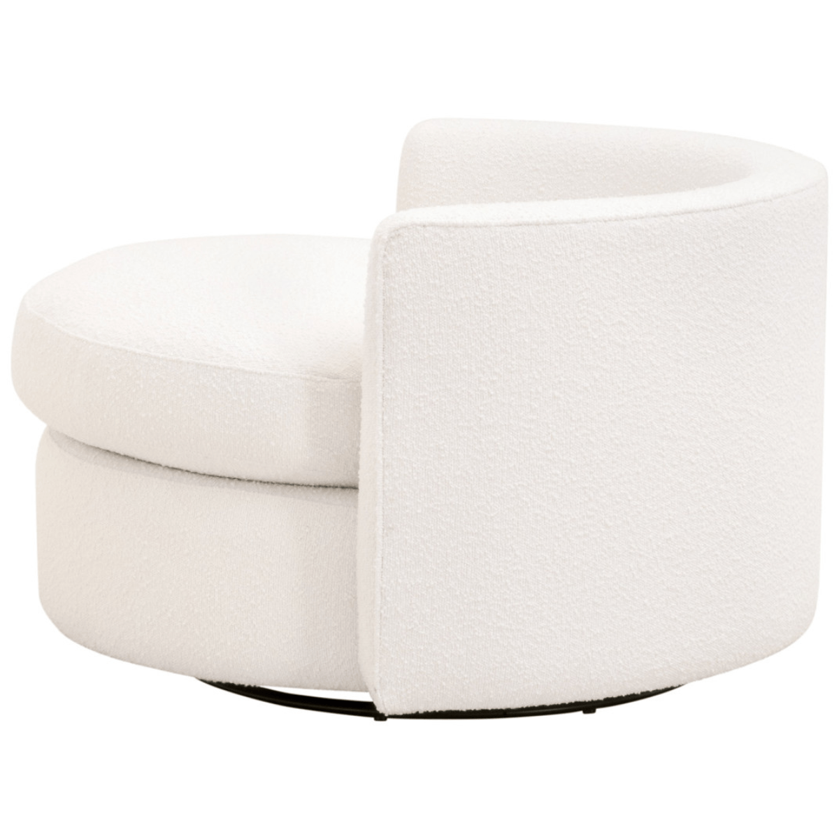 Lourne Performance Boucle Snow Swivel Sofa Chair Chairs