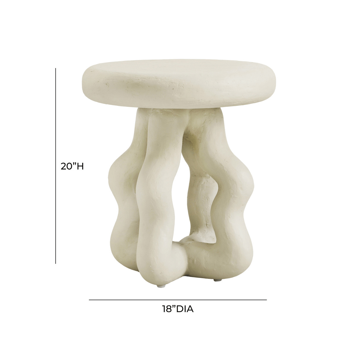 Lyla Cream Textured Side Table Side Tables TOV-OC18623
