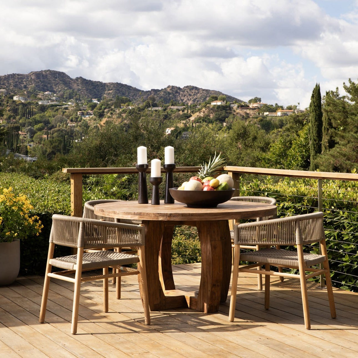Lyndon Leigh Janie Round Outdoor Dining Table Dining Tables dovetail-DOV29030-NATL