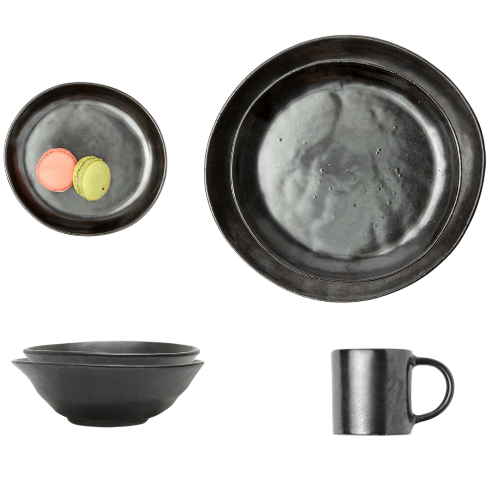 Marcus Black Glaze Dinnerware (Pack of 4) Dinnerware