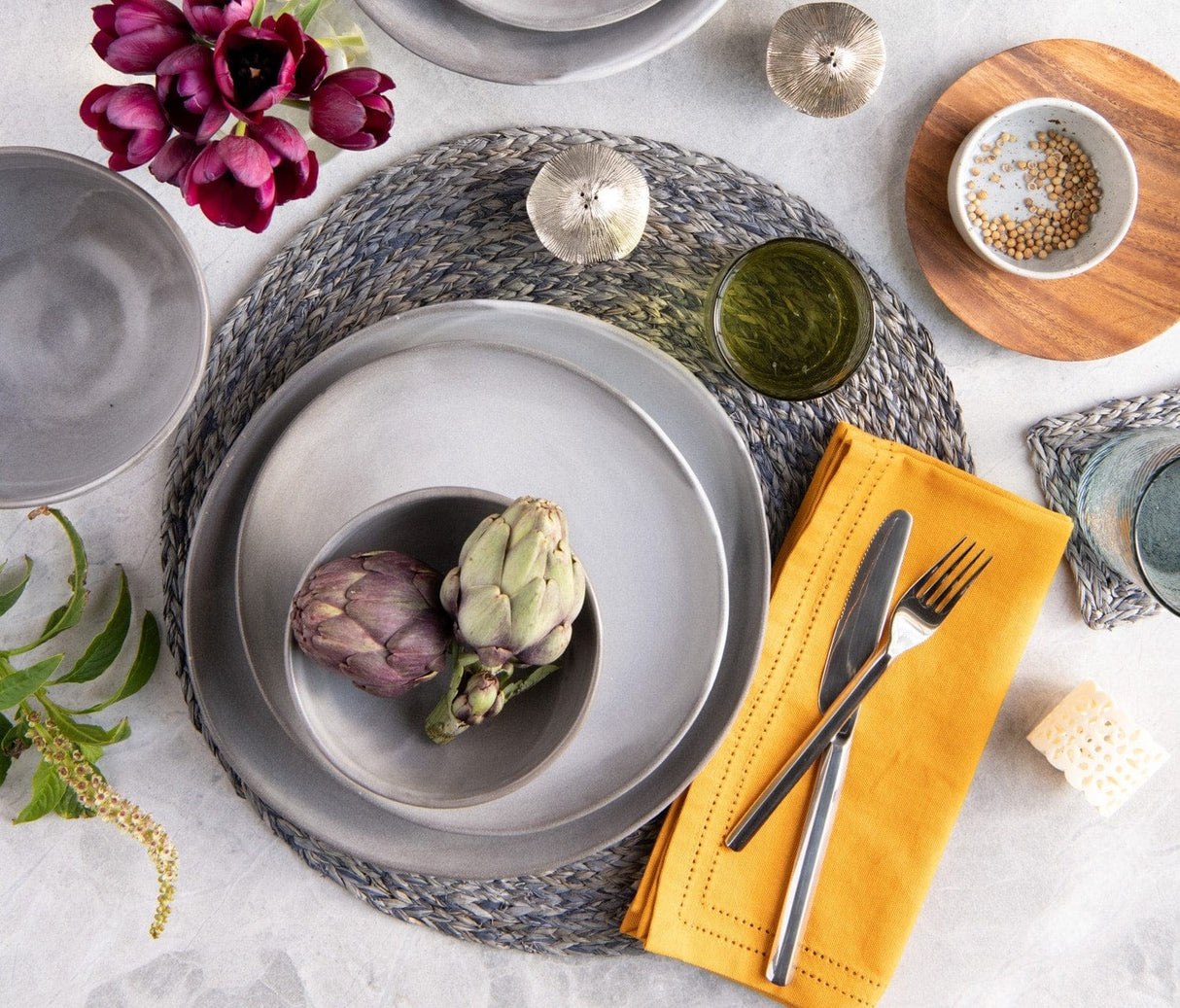 Marcus Cement Glaze Dinnerware (Pack of 4) Dinnerware