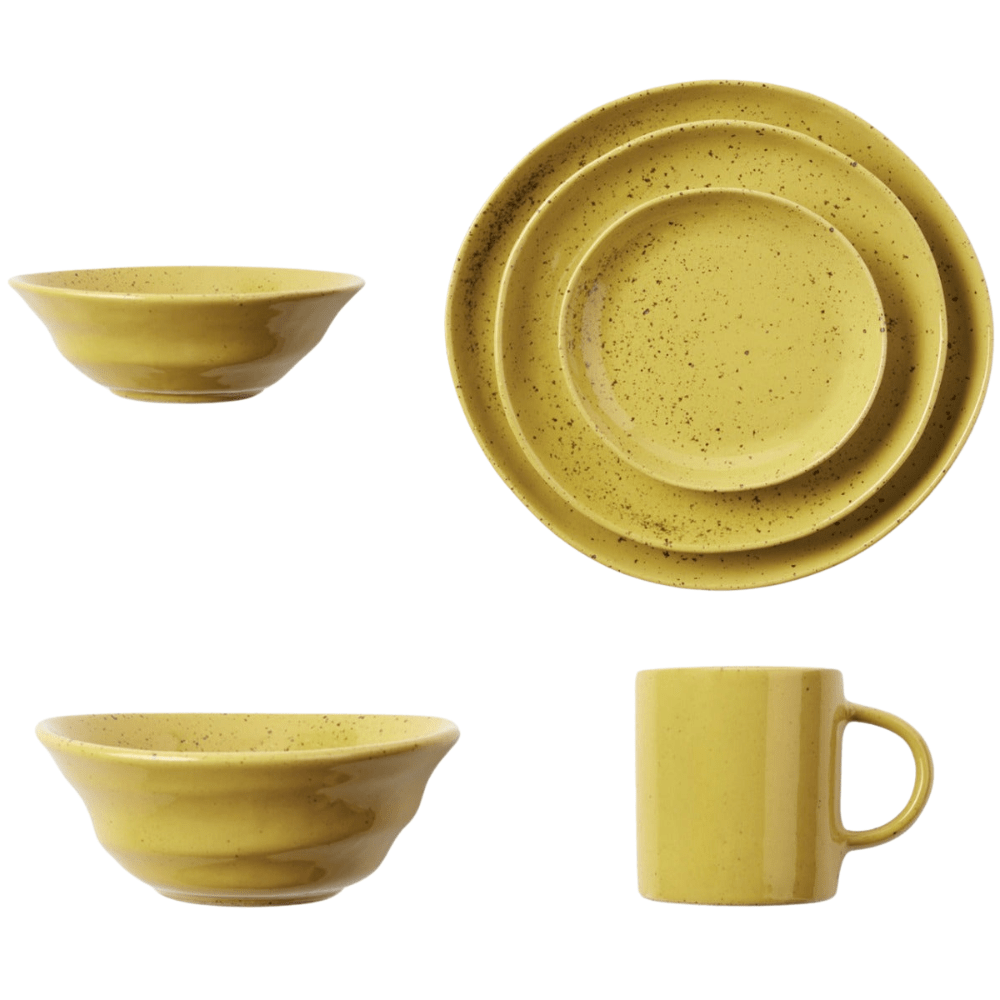 Marcus Chartreuse Salt Glaze Dinnerware (Pack of 4) Dinnerware
