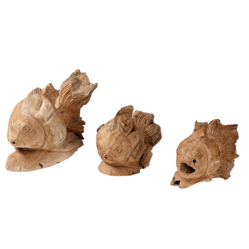 Merlin Carved Fish (Set of 3) Decorative Object OBJMERLINNTS3