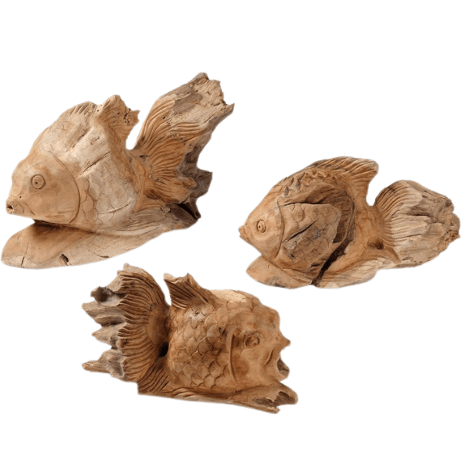 Merlin Carved Fish (Set of 3) Decorative Object OBJMERLINNTS3