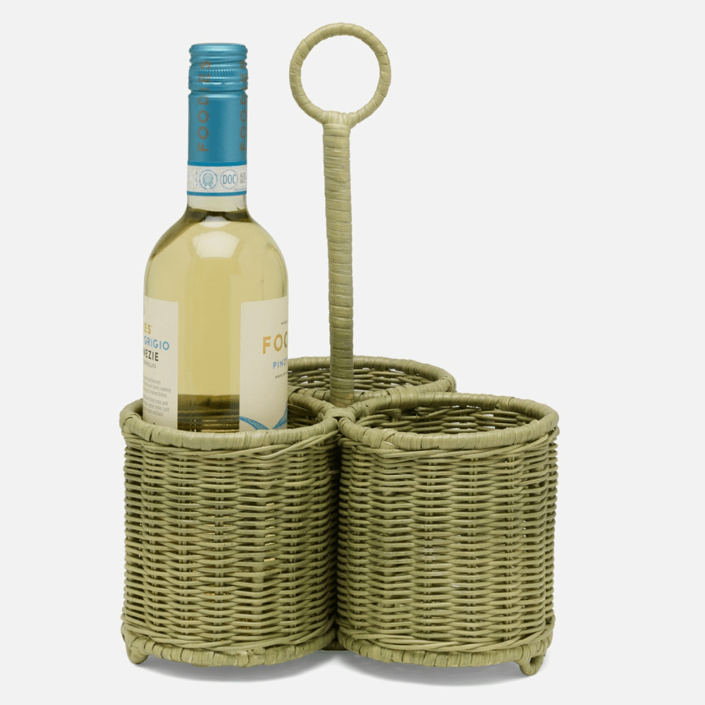 Micaela Rattan Wine Caddy Serveware