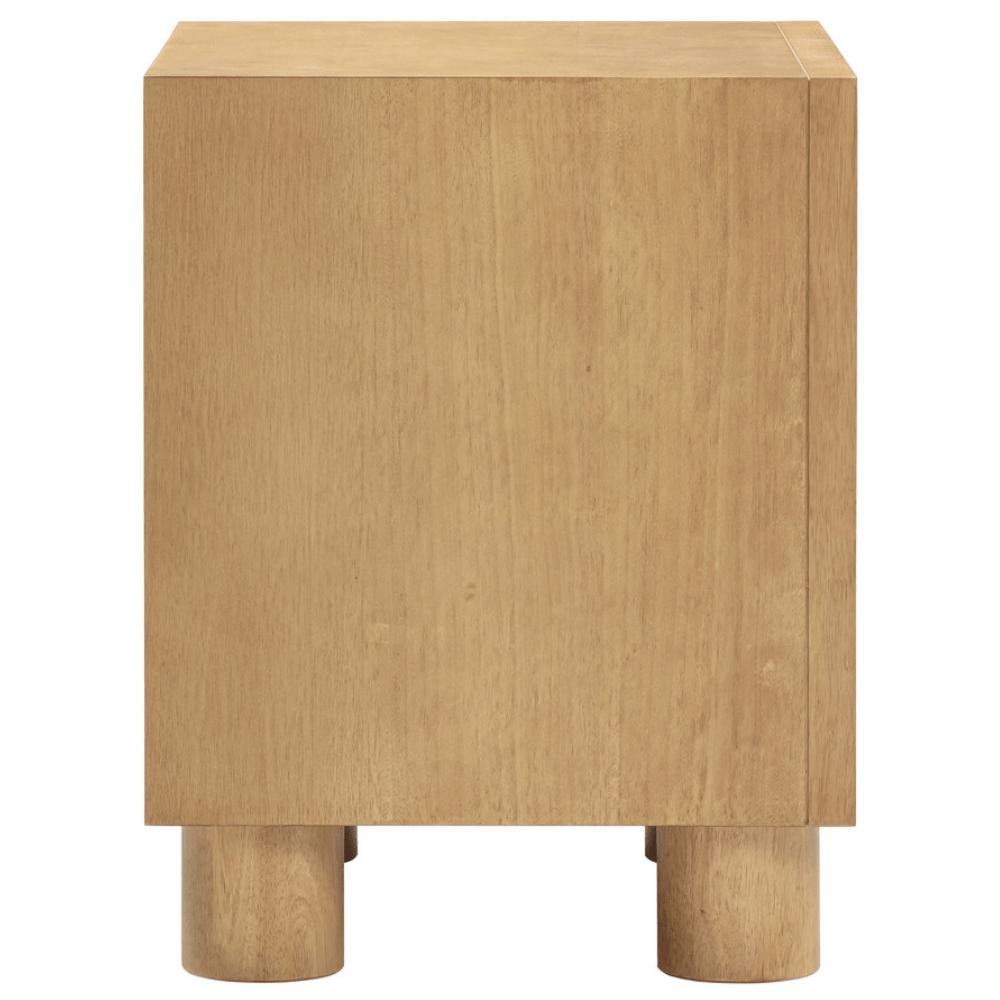 Miles Natural Rubberwood Nightstand Nightstands TOV-B54348