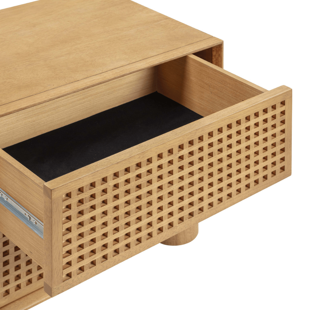 Miles Natural Rubberwood Nightstand Nightstands TOV-B54348