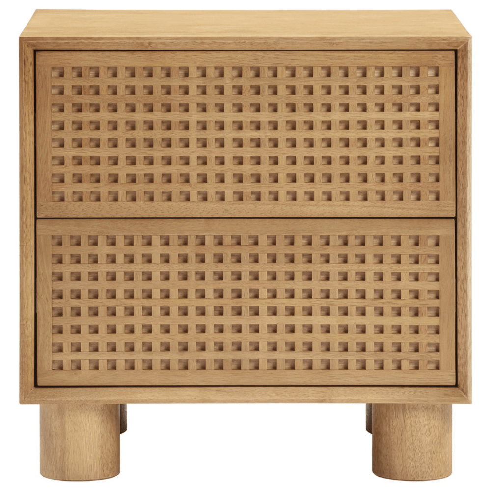 Miles Natural Rubberwood Nightstand Nightstands TOV-B54348