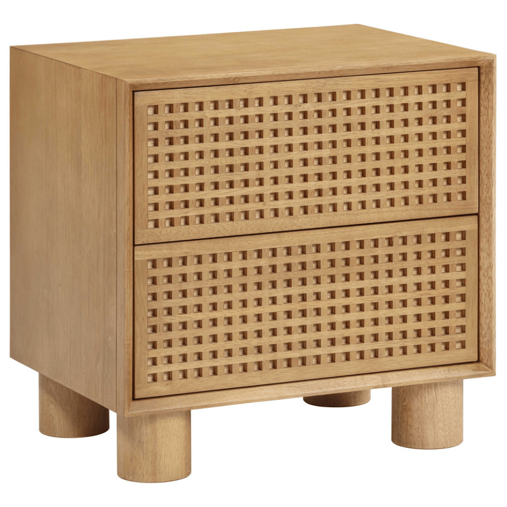 Miles Natural Rubberwood Nightstand Nightstands TOV-B54348