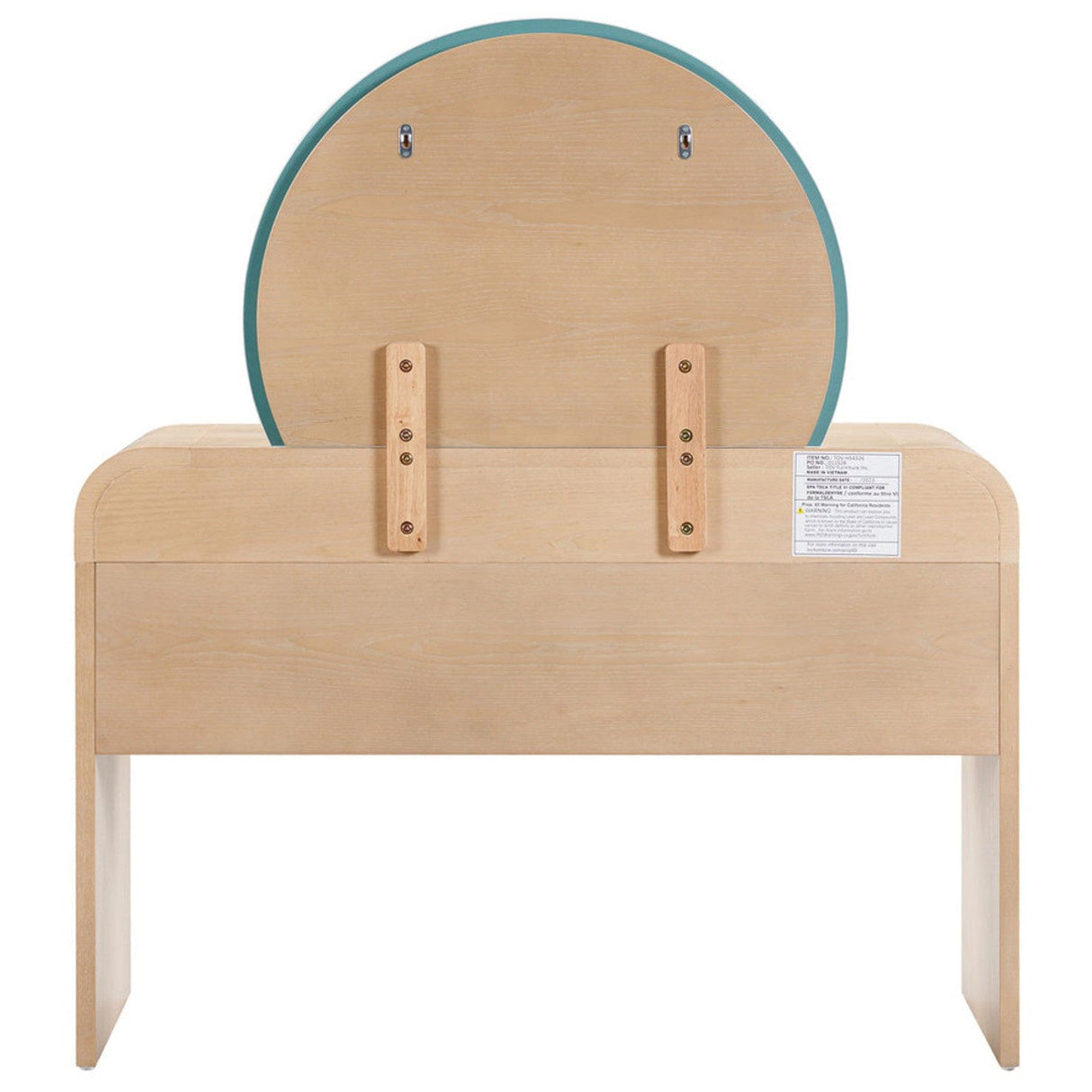 Moonrise Natural Ash 2-Drawer Vanity Desk with Mirror Vanity Desk TOV-H54326