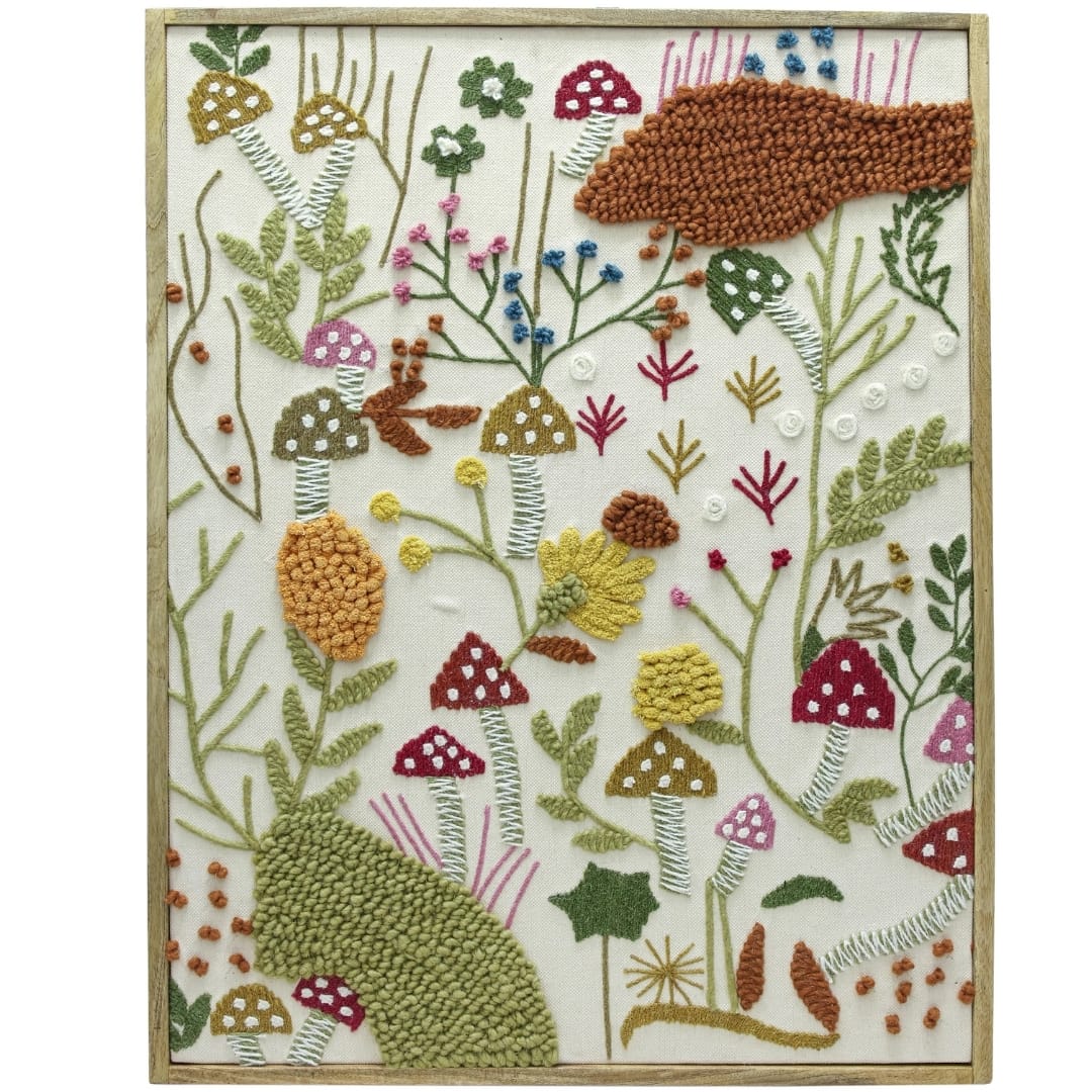 Muro "Forage" Embroidered Wall Art Round + Oval Mirrors TOV-C18852 793580644572