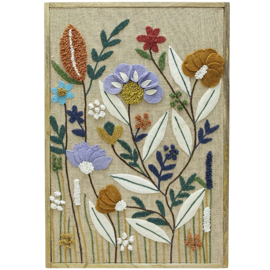 Muro "Sprout" Embroidered Wall Art Round + Oval Mirrors TOV-C18850 793580644558