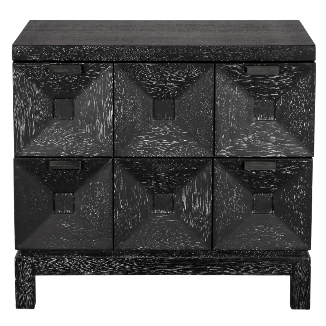 Musashi 2 Drawer Nightstands + Bedside Tables GCON458BKW-1