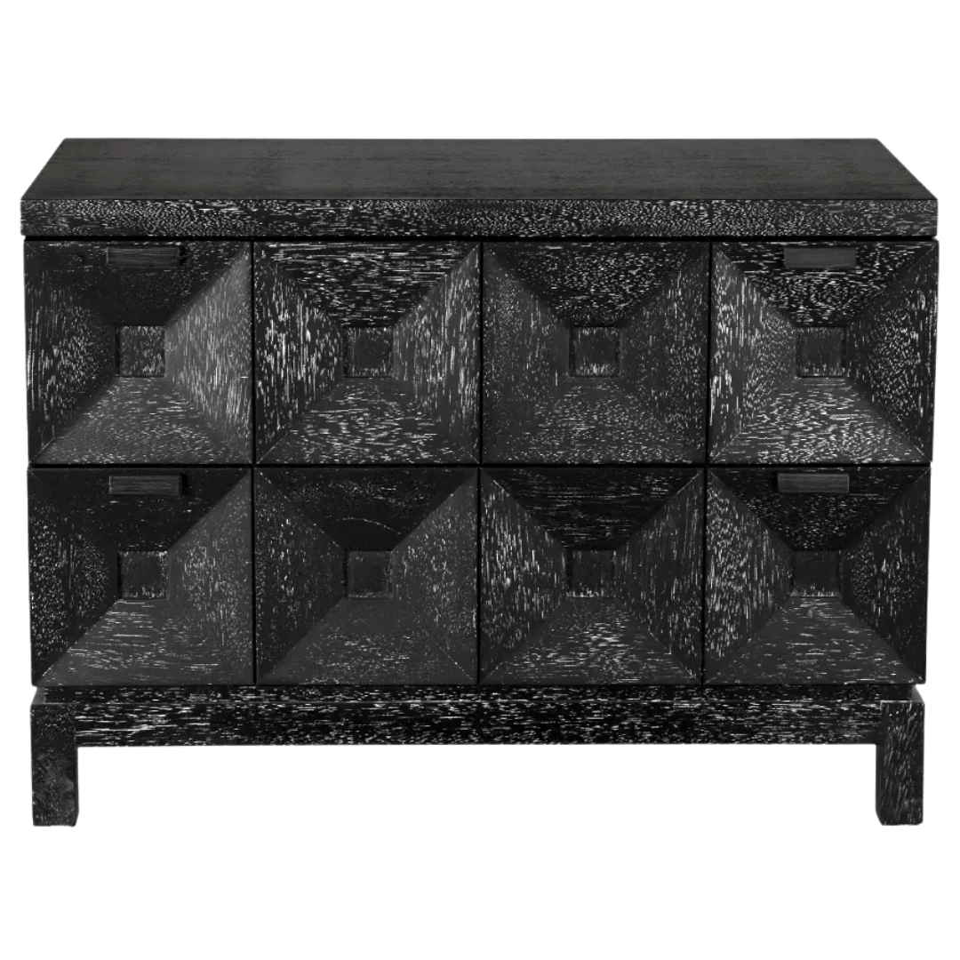 Musashi 2 Drawer Nightstands + Bedside Tables GCON458BKW-2