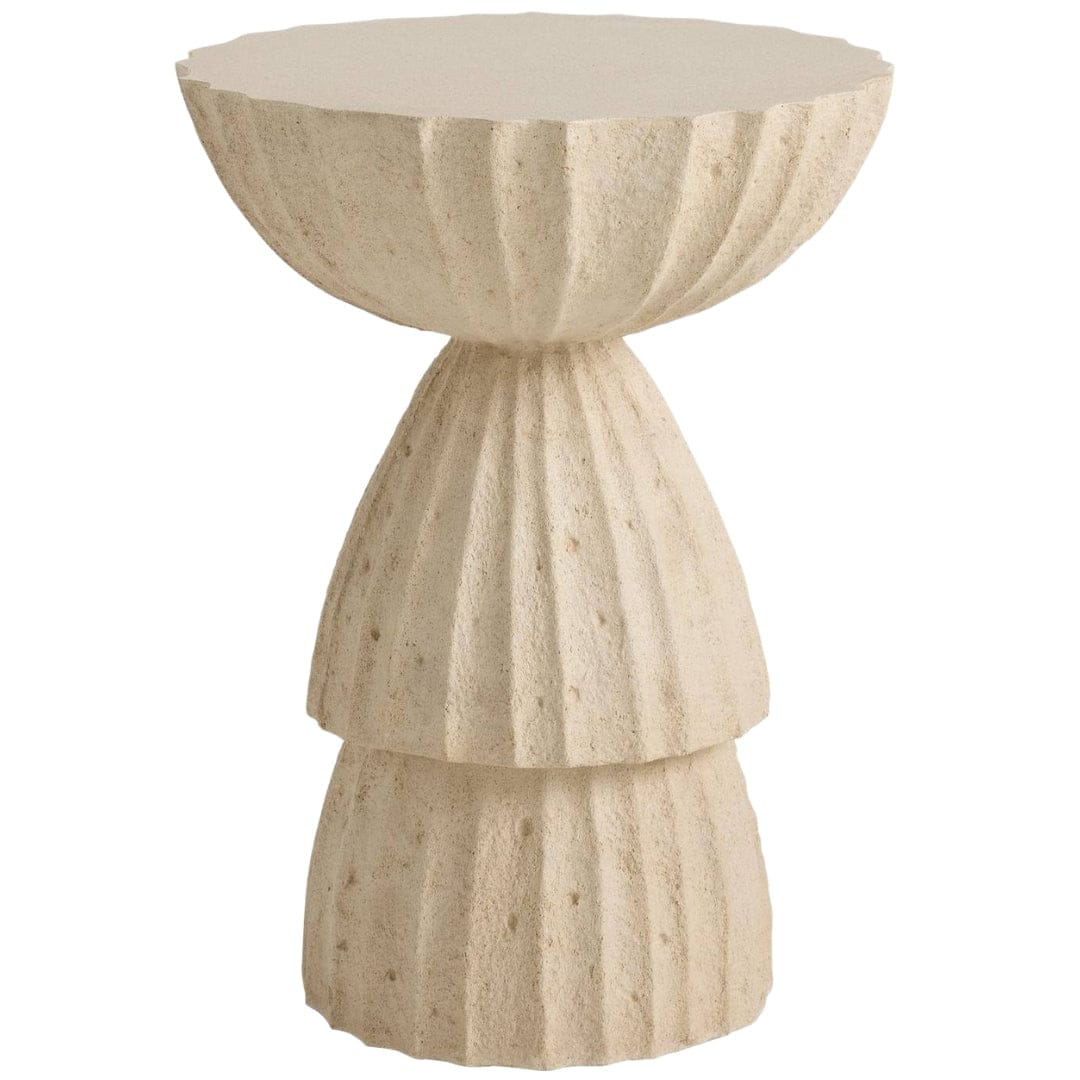 Nereo Chiseled Concrete Outdoor Accent Table FAS18