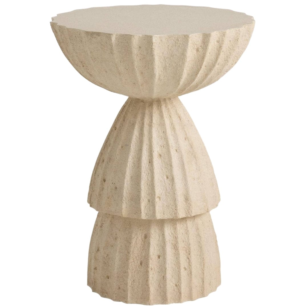 Nereo Chiseled Concrete Outdoor Accent Table FAS18
