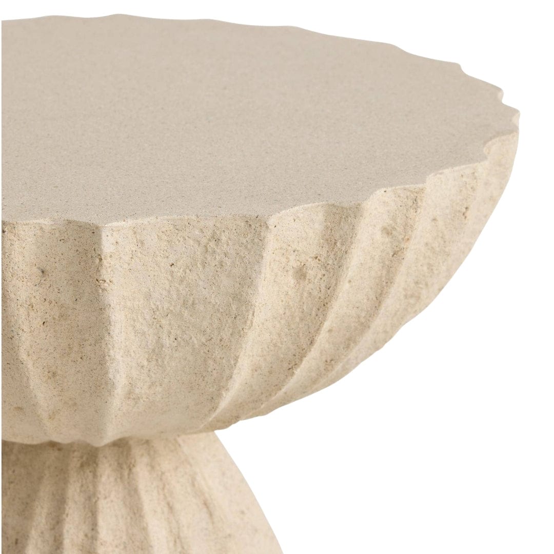 Nereo Chiseled Concrete Outdoor Accent Table FAS18