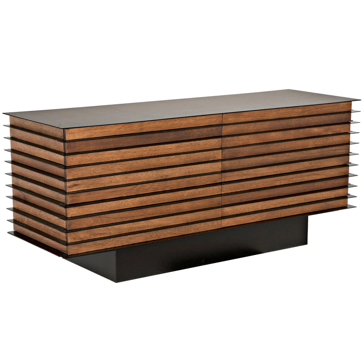 Noir Elevation Sideboard, Dark Walnut with Steel GCON347DW