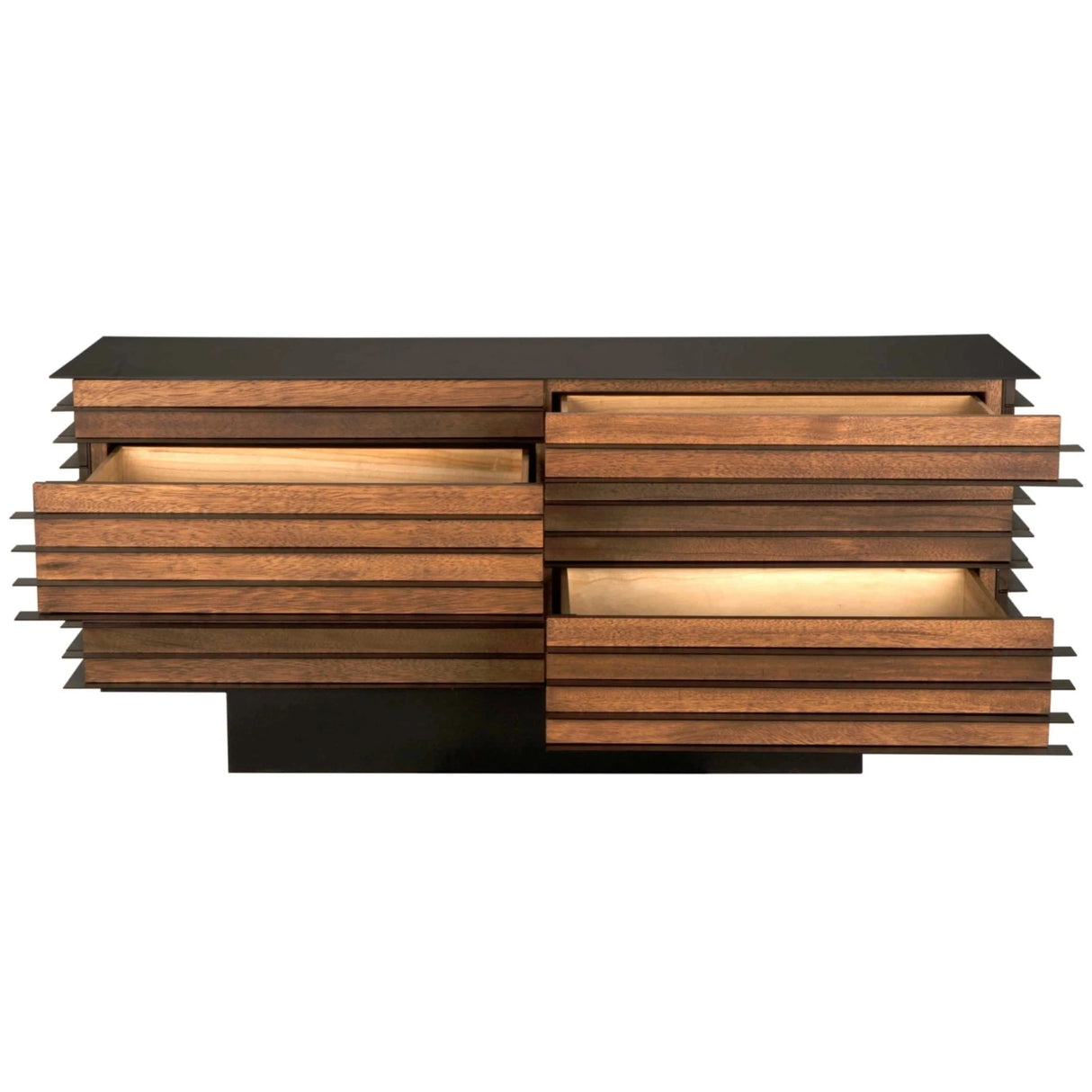 Noir Elevation Sideboard, Dark Walnut with Steel GCON347DW