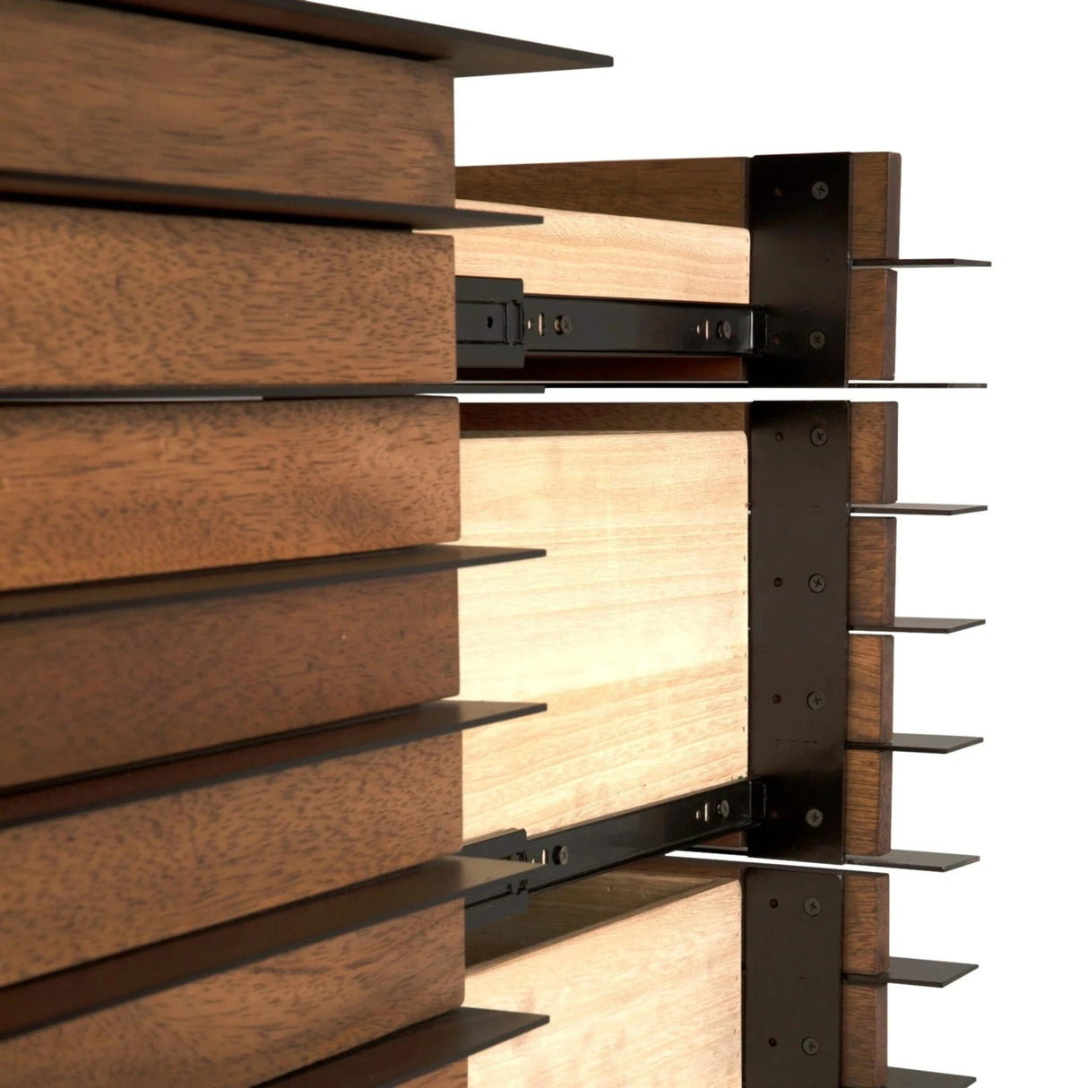 Noir Elevation Sideboard, Dark Walnut with Steel GCON347DW