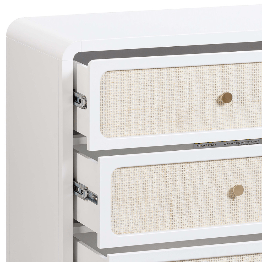 Patty White Rattan 6 Drawer Dresser Dressers TOV-B54354