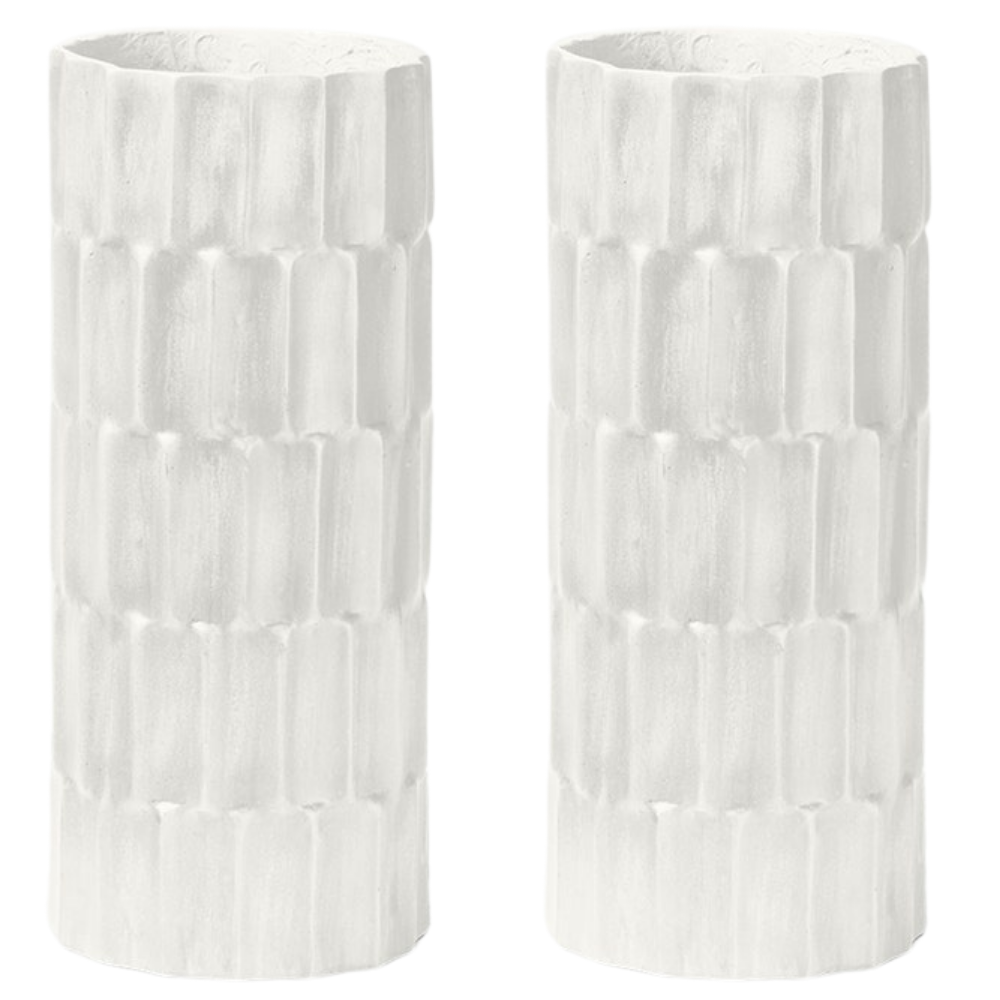 Petros Vase (Set of 2) Vases OBJPETROSVSSMWHM2