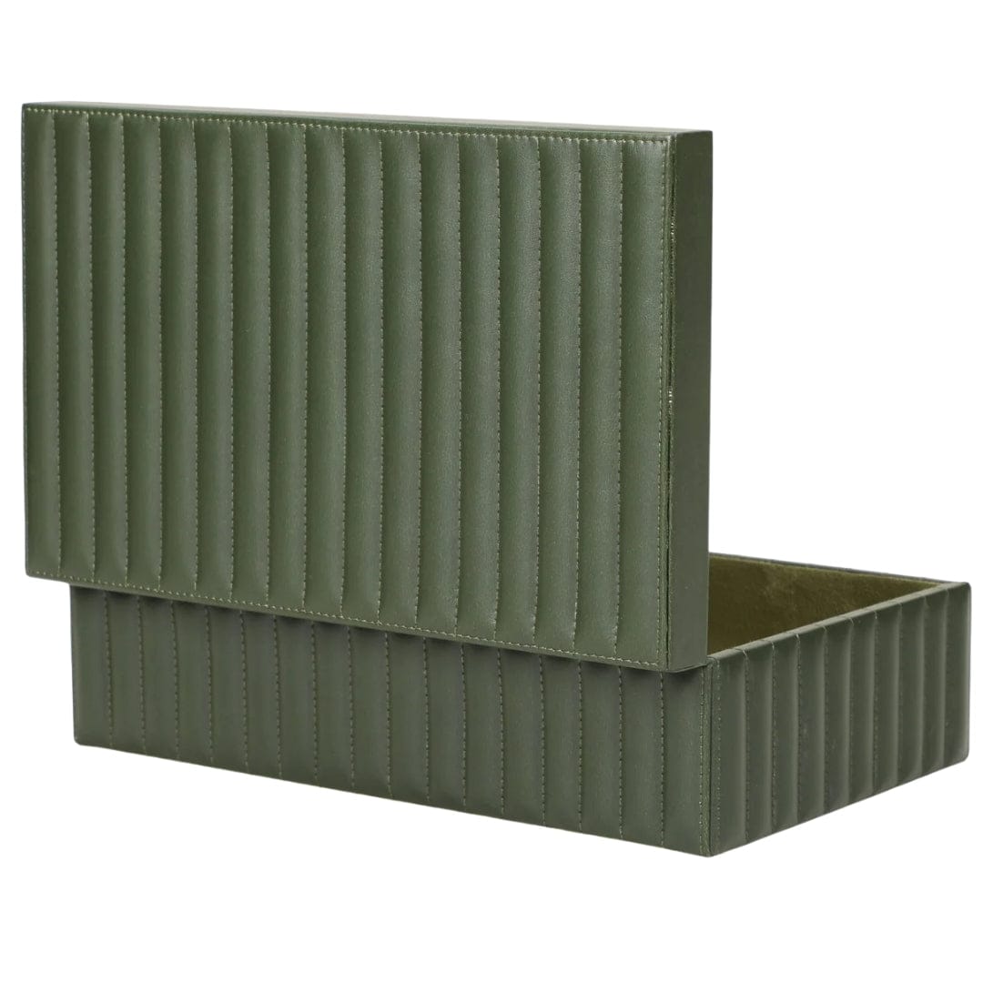 Peyton Ribbed Leather Storage Box Boxes TOV-T18913 793580645227