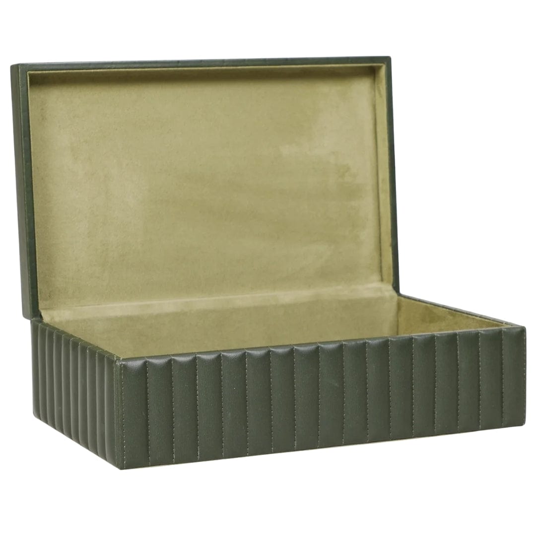 Peyton Ribbed Leather Storage Box Boxes TOV-T18913 793580645227