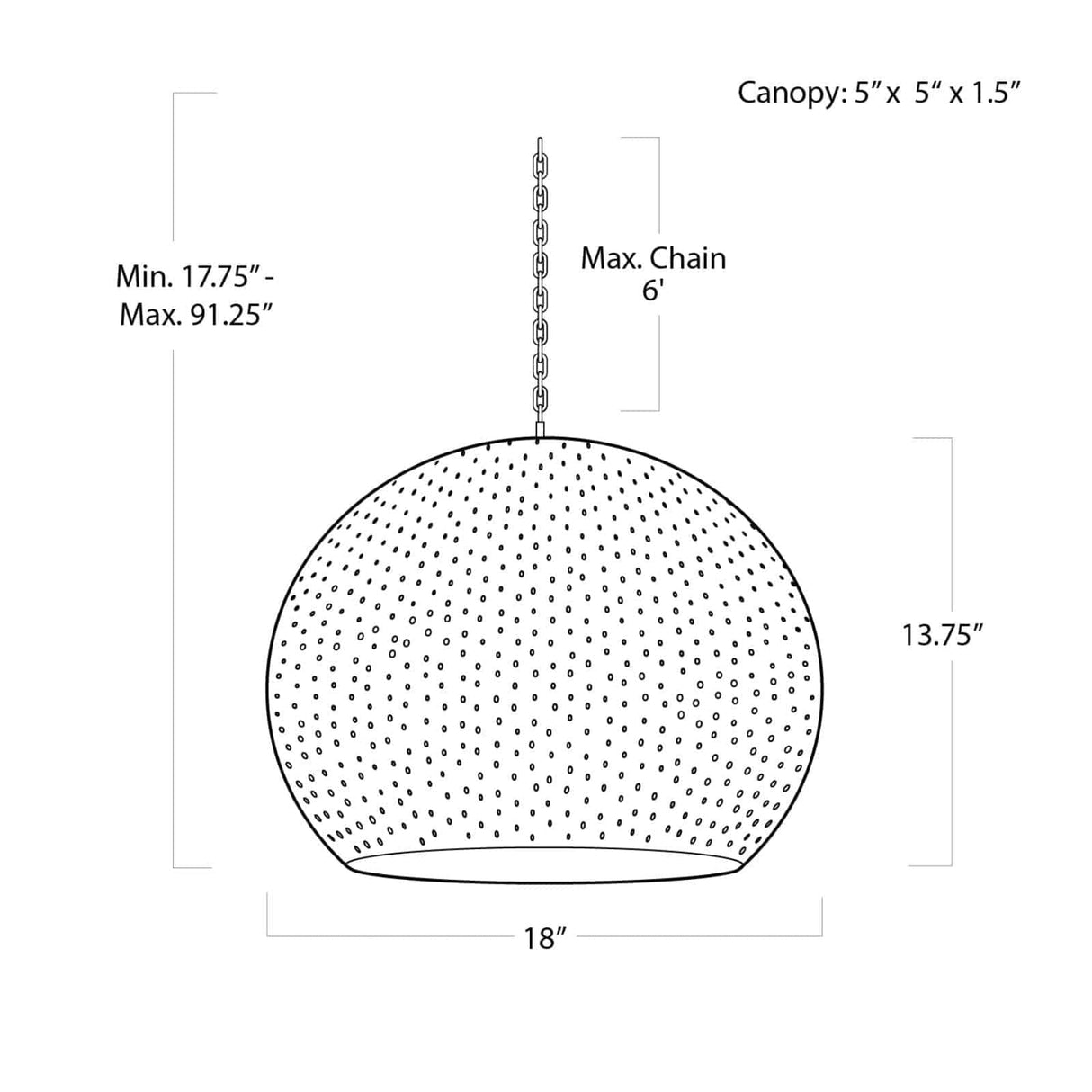 Pierced Metal Sphere Pendant Pendant Lighting